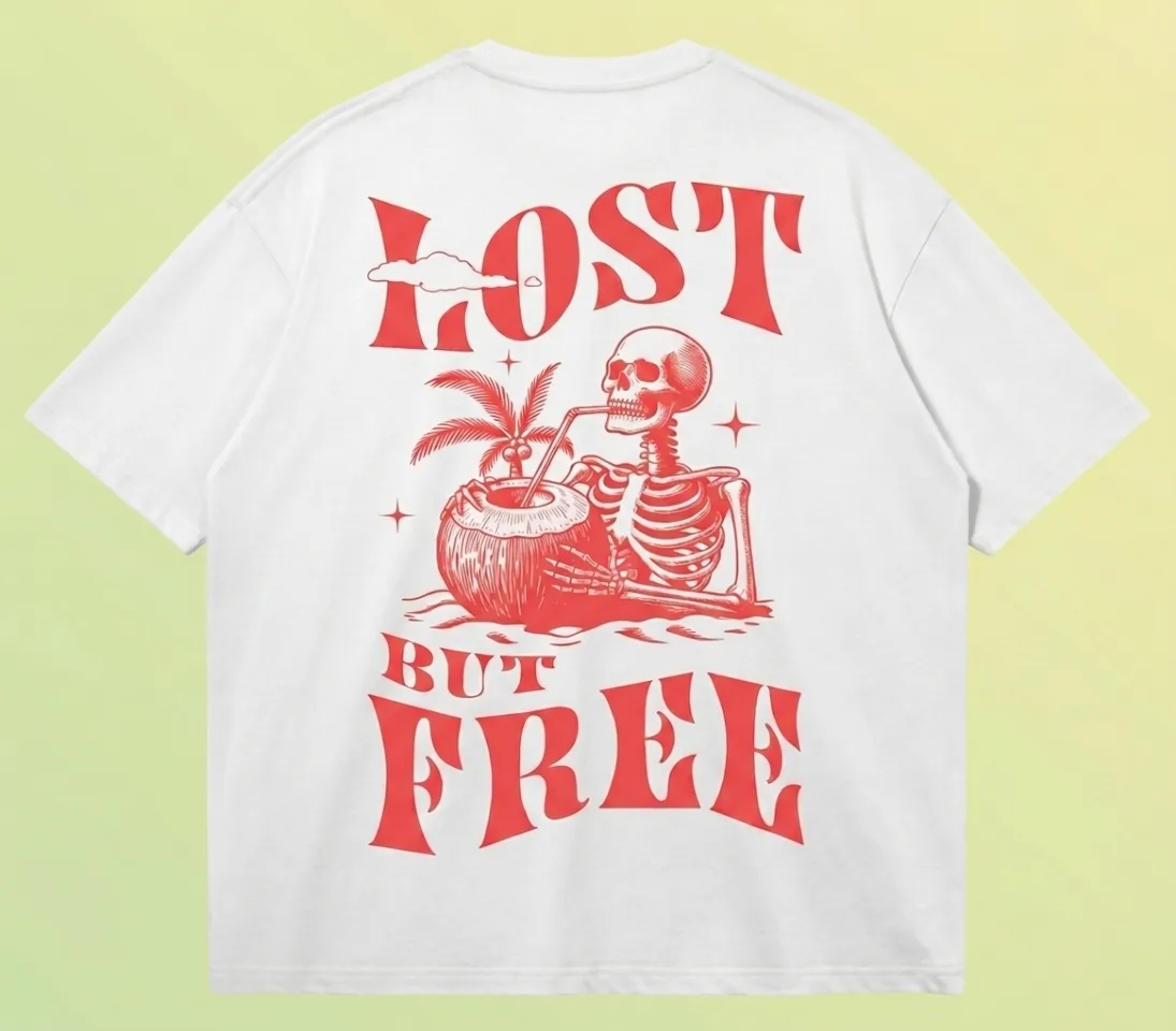 'LOST BUT FREE' // 240GSM Boxy Tee back