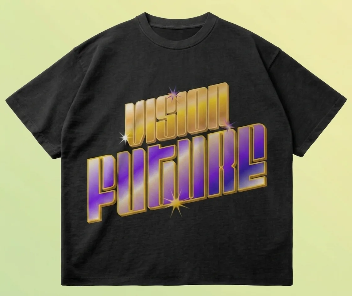'VISION' // 260GSM Raw Hem Tee — front